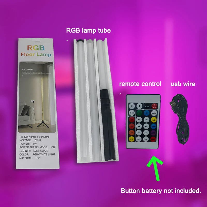 Lámpara de pie de esquina RGB inteligente con aplicación y control remoto, luz de ambiente LED regulable para juegos, sala de estar y dormitorio
