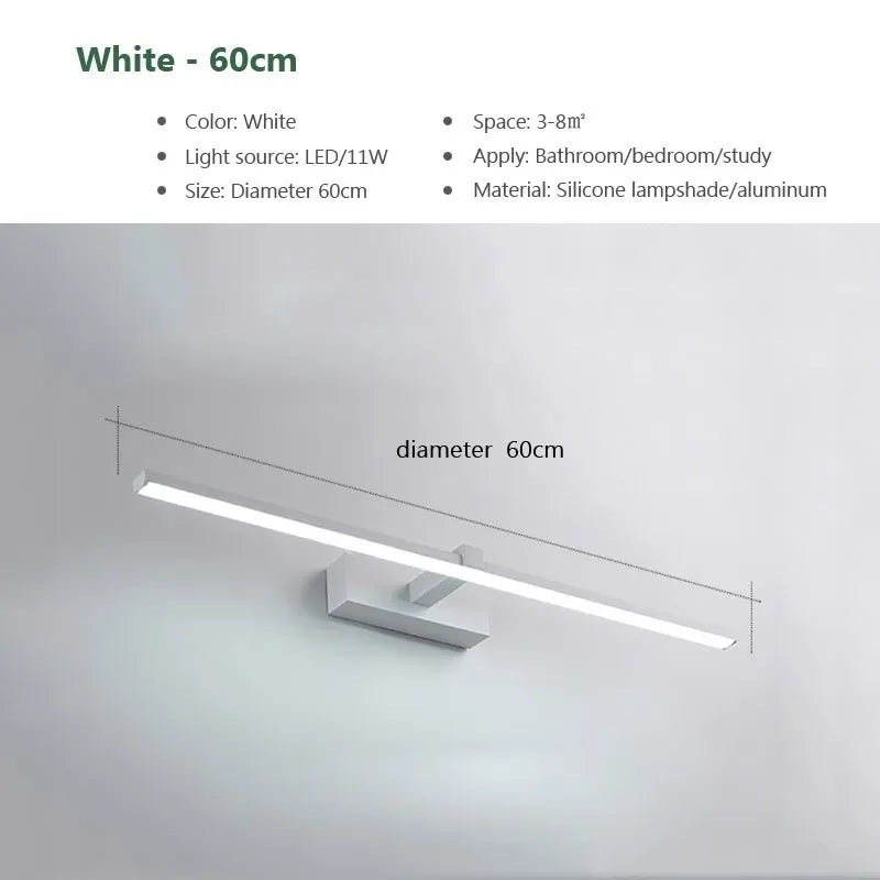 Luces Led para espejo, lámparas de pared, recarga de luz de pared para baño, lámpara plana LED, lámpara de pared interior moderna, iluminación para baño, maquillaje
