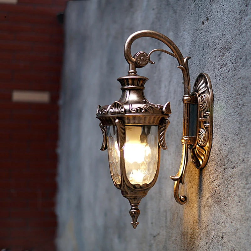 Lámpara de pared para exteriores europea, luz Exterior Retro de estilo americano, luces de jardín O impermeables