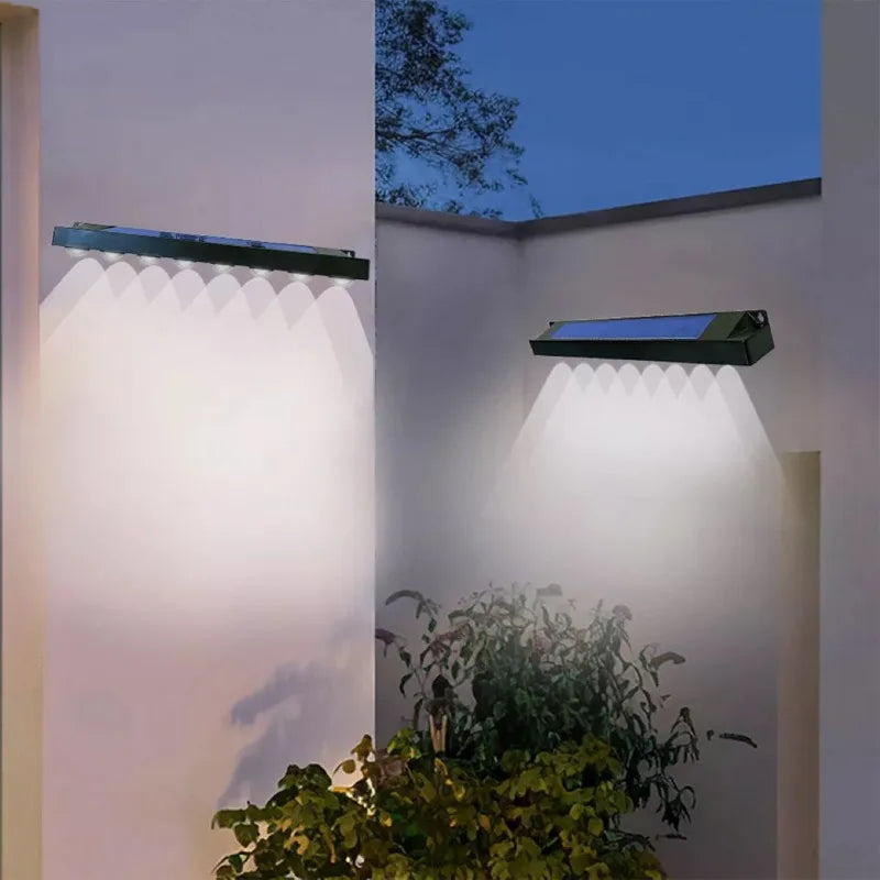 Lámpara de pared con energía Solar 4/8LED, lámpara de jardín impermeable para exteriores, balcón, escalera, valla, iluminación decorativa atmosférica
