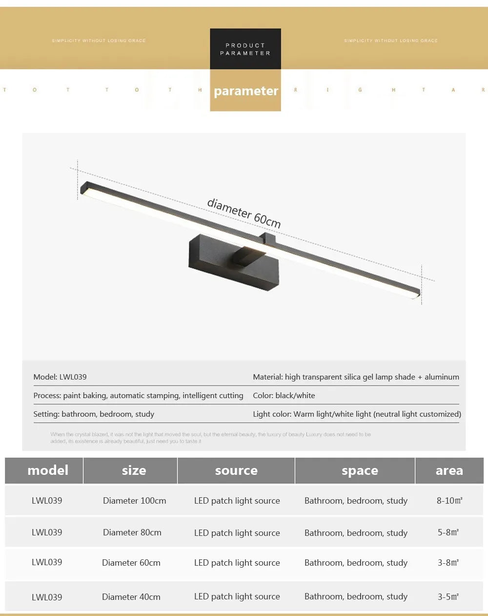 Luces Led para espejo, lámparas de pared, recarga de luz de pared para baño, lámpara plana LED, lámpara de pared interior moderna, iluminación para baño, maquillaje