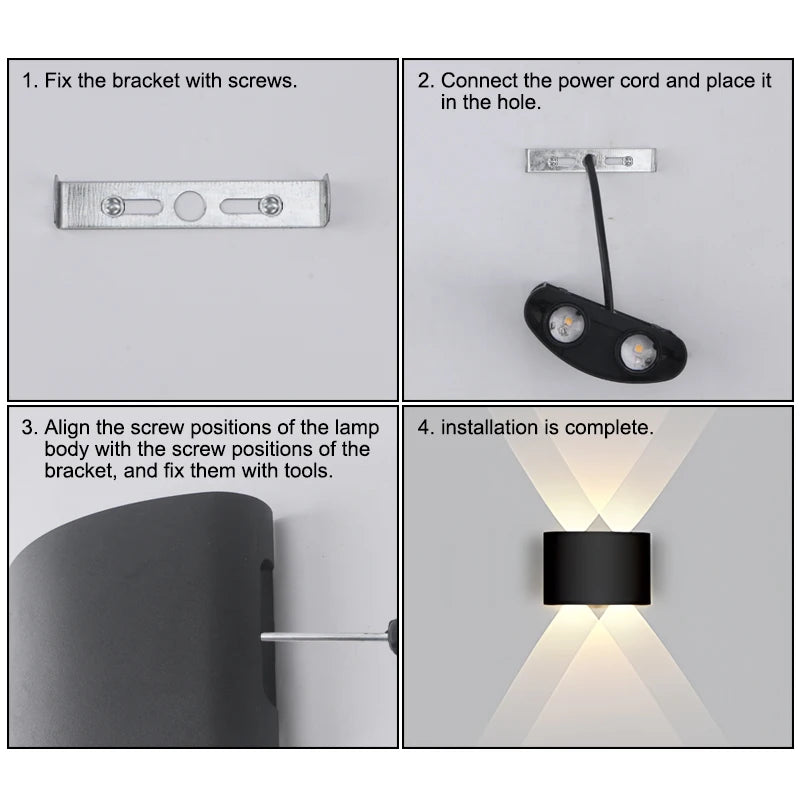 Lámpara de pared LED 4/6/8/10, lámparas de pared para exteriores, iluminación arriba y abajo para decoración de habitaciones interiores, iluminación de jardín, farolas