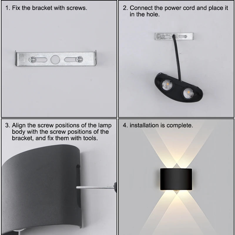 Lámpara de pared LED para interior arriba y abajo, luz de pared Interior para dormitorio, sala de estar, pasillo, iluminación exterior, decoración del hogar