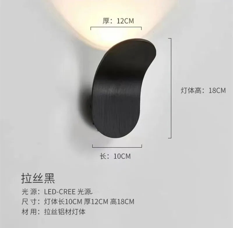 Lámpara de pared montada en el baño, luz Led COB de lectura de cabecera ajustable, moderna, de lujo, para interior de Hotel, habitación, dormitorio