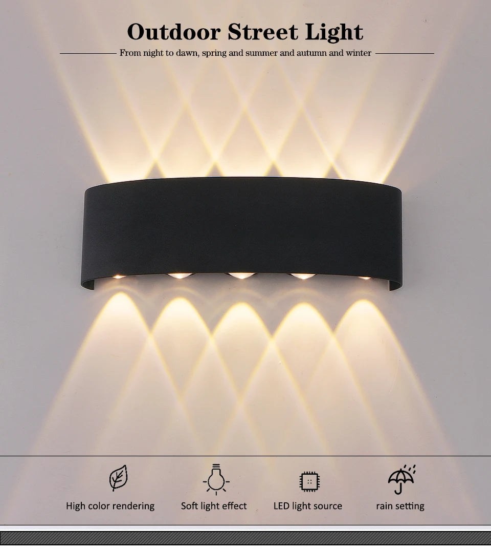 Lámpara de pared LED para interior arriba y abajo, luz de pared Interior para dormitorio, sala de estar, pasillo, iluminación exterior, decoración del hogar