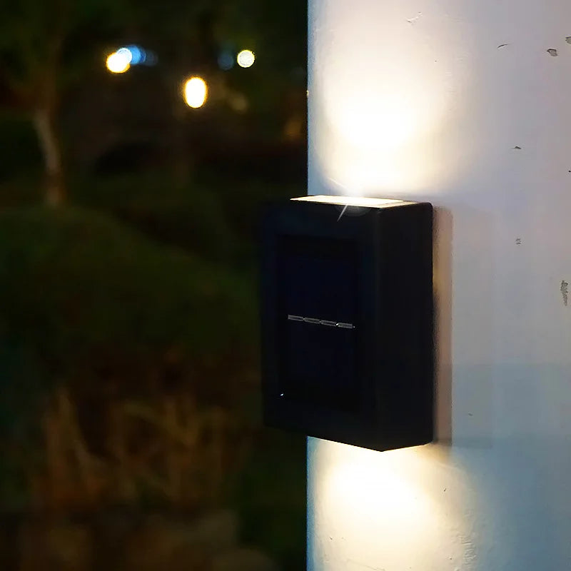 Luz Solar LED para exteriores, lámpara Solar impermeable de pared, iluminación arriba y abajo, decoración de valla para escaleras y jardín, lámpara alimentada por luz Solar