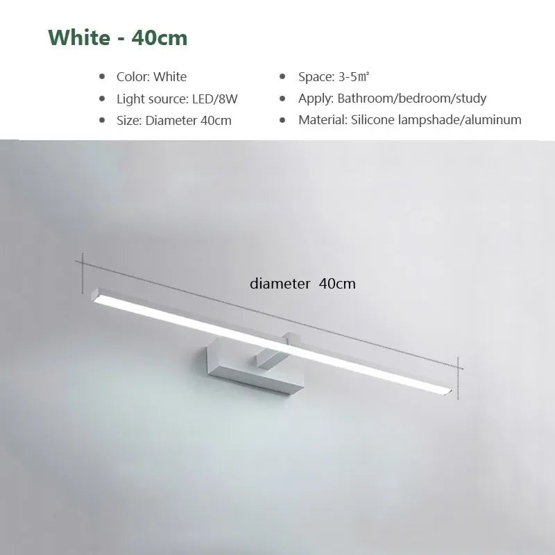Luces Led para espejo, lámparas de pared, recarga de luz de pared para baño, lámpara plana LED, lámpara de pared interior moderna, iluminación para baño, maquillaje