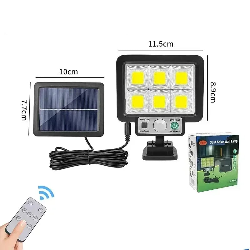 Lámpara de pared dividida Solar LED, lámparas con Sensor de movimiento impermeables de 3 modos, alumbrado público de jardín, lámpara Solar para luz de pared de seguridad de garaje