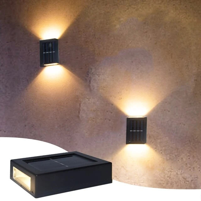 Luz Solar LED para exteriores, lámpara Solar impermeable de pared, iluminación arriba y abajo, decoración de valla para escaleras y jardín, lámpara alimentada por luz Solar