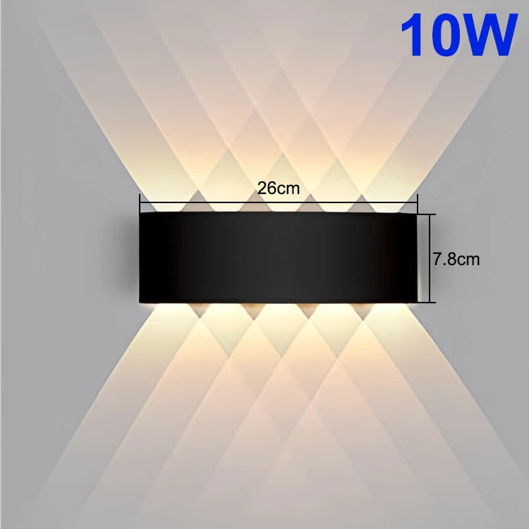 Lámpara de pared LED 4/6/8/10, lámparas de pared para exteriores, iluminación arriba y abajo para decoración de habitaciones interiores, iluminación de jardín, farolas