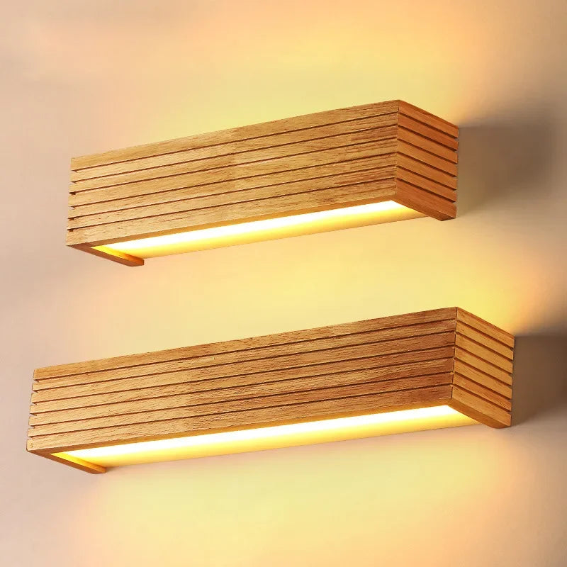 Lámparas Led modernas para pared interior, luz de madera para espejo de baño, accesorio de luces de tocador, luminaria de maquillaje, diseño japonés, decoración cálida para el hogar