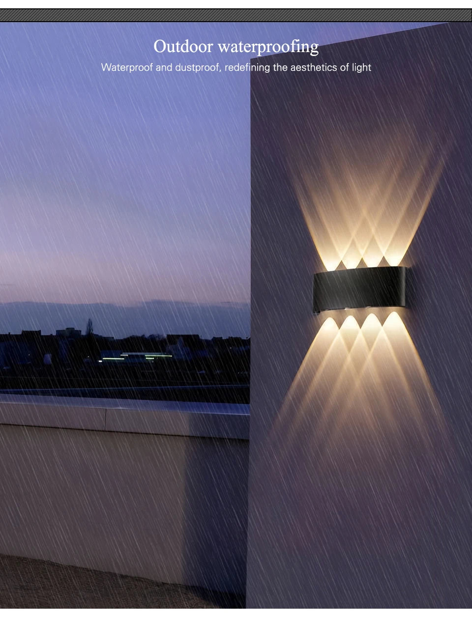 Lámpara de pared LED para interior arriba y abajo, luz de pared Interior para dormitorio, sala de estar, pasillo, iluminación exterior, decoración del hogar