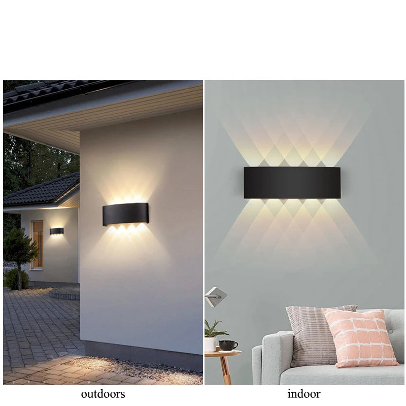 Lámpara de pared LED 4/6/8/10, lámparas de pared para exteriores, iluminación arriba y abajo para decoración de habitaciones interiores, iluminación de jardín, farolas