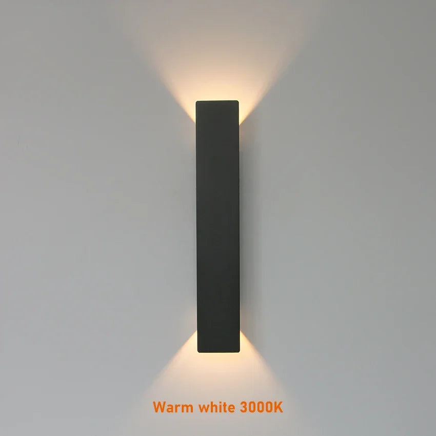 Lámpara de pared impermeable para exteriores, lámpara LED moderna de aluminio blanco y negro, lámparas de pared de luz inferior, accesorios impermeables IP65 de 110V y 220V