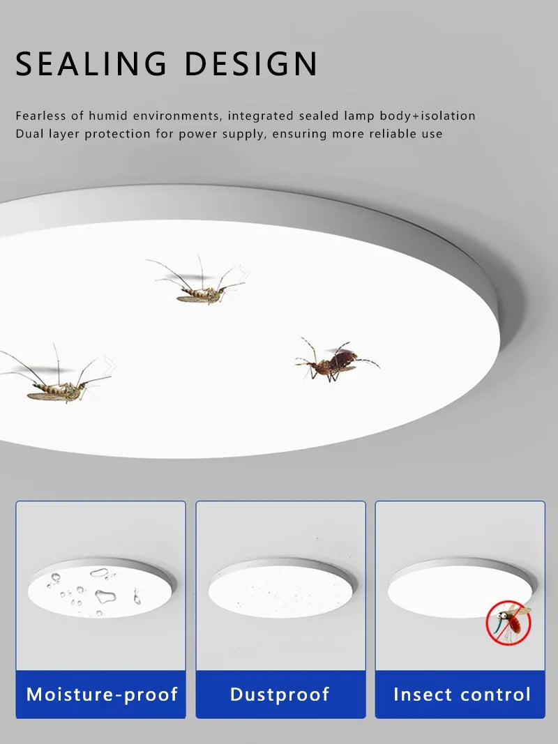 Luz de techo LED impermeable para baño, luz Circular Simple de tres pruebas, accesorio de iluminación para el hogar, sala de estar, dormitorio, pasillo, porche