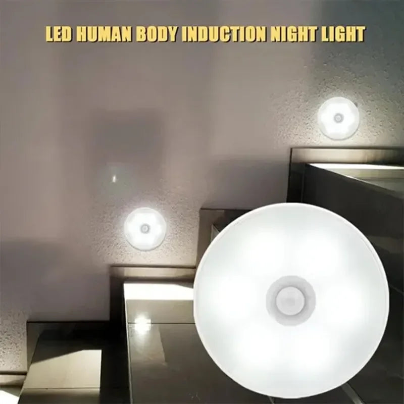 Luces LED inteligentes con Sensor de cuerpo humano, iluminación automática de emergencia, carga USB, succión magnética inalámbrica, luces LED para gabinete