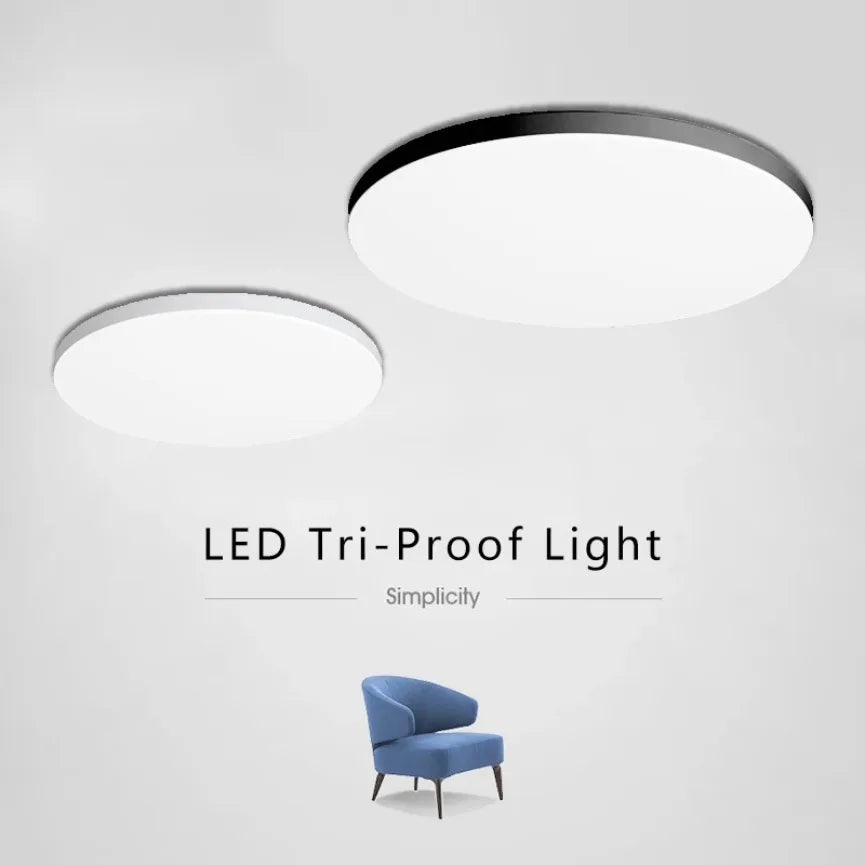 Luz de techo LED impermeable para baño, luz Circular Simple de tres pruebas, accesorio de iluminación para el hogar, sala de estar, dormitorio, pasillo, porche