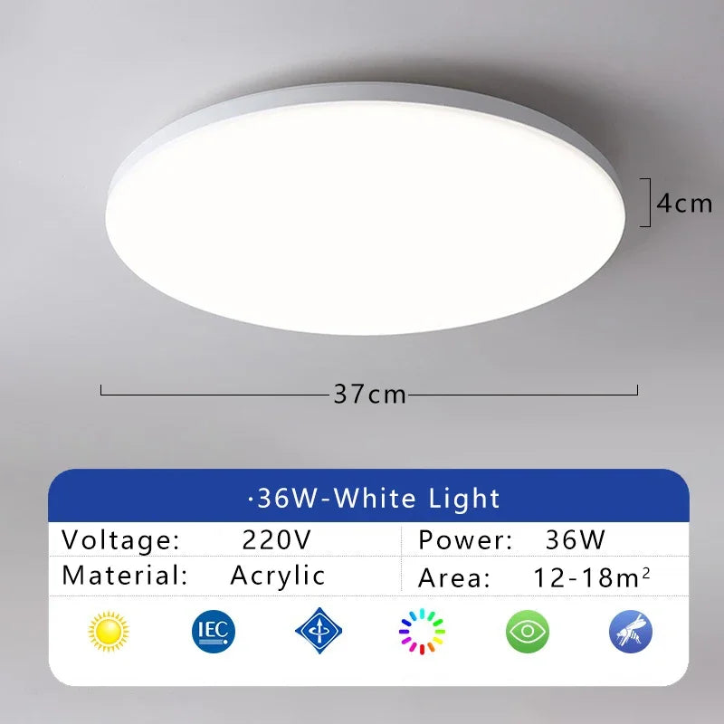 Luz de techo LED impermeable para baño, luz Circular Simple de tres pruebas, accesorio de iluminación para el hogar, sala de estar, dormitorio, pasillo, porche