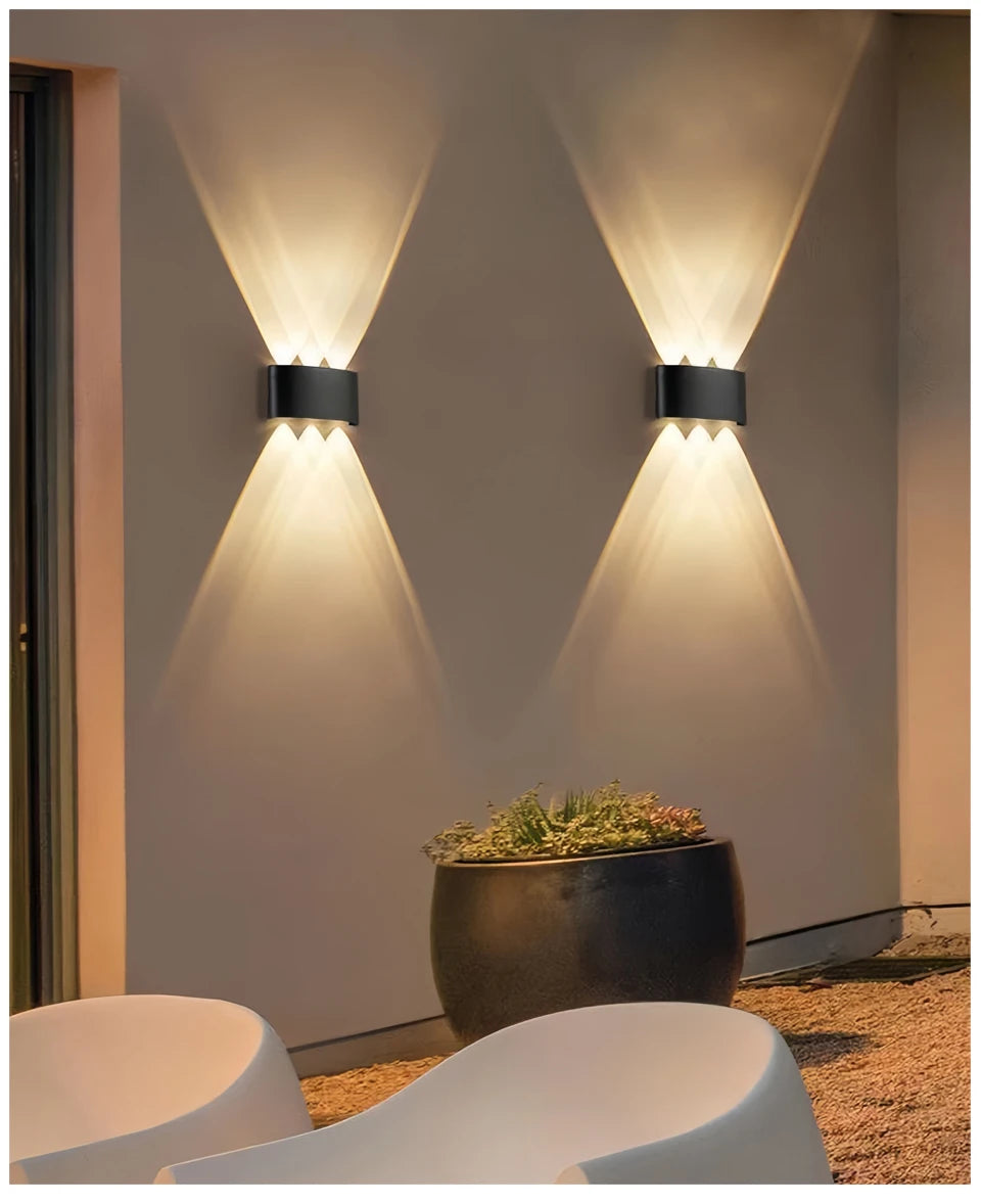 Lámpara de pared LED 4/6/8/10, lámparas de pared para exteriores, iluminación arriba y abajo para decoración de habitaciones interiores, iluminación de jardín, farolas