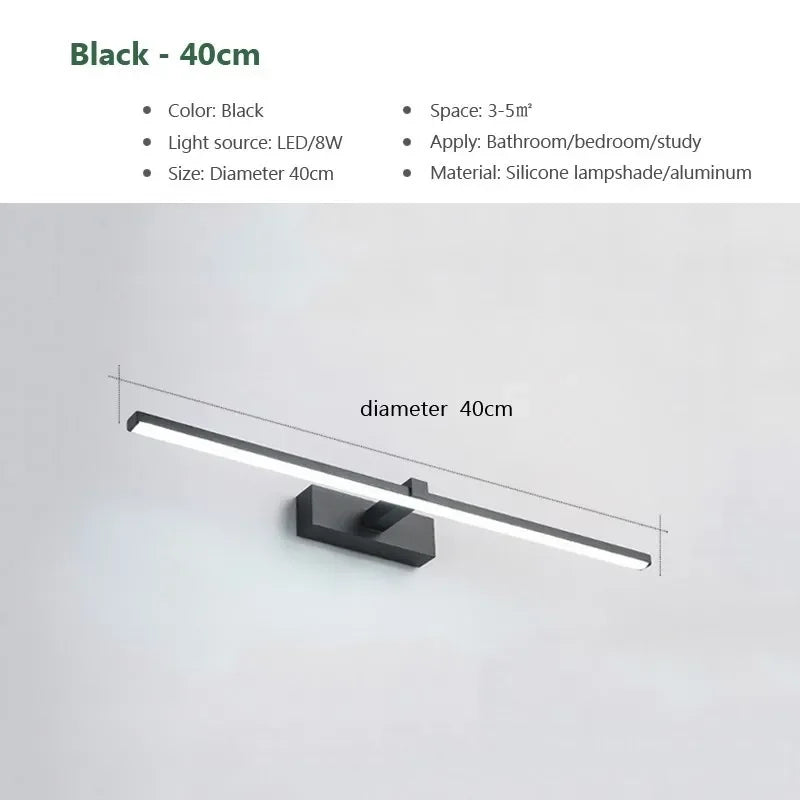 Luces Led para espejo, lámparas de pared, recarga de luz de pared para baño, lámpara plana LED, lámpara de pared interior moderna, iluminación para baño, maquillaje