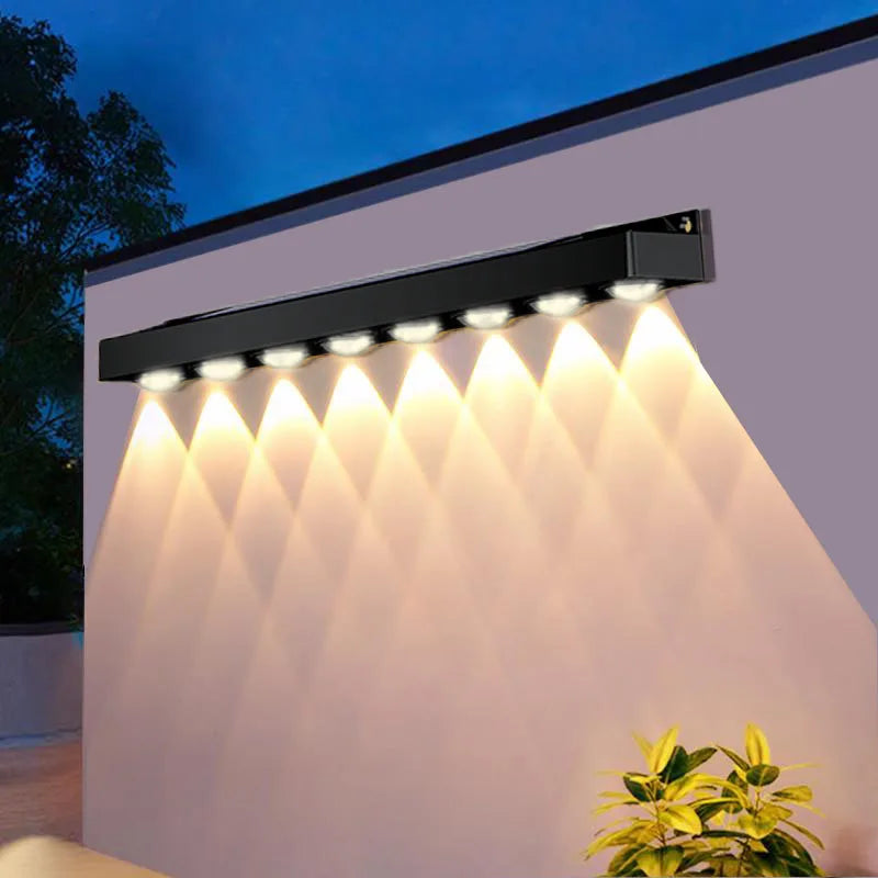 Lámpara de pared con energía Solar 4/8LED, lámpara de jardín impermeable para exteriores, balcón, escalera, valla, iluminación decorativa atmosférica