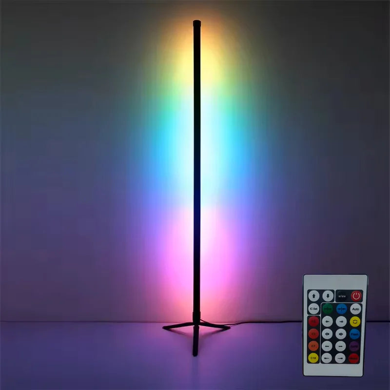 Lámpara de pie de esquina RGB inteligente con aplicación y control remoto, luz de ambiente LED regulable para juegos, sala de estar y dormitorio