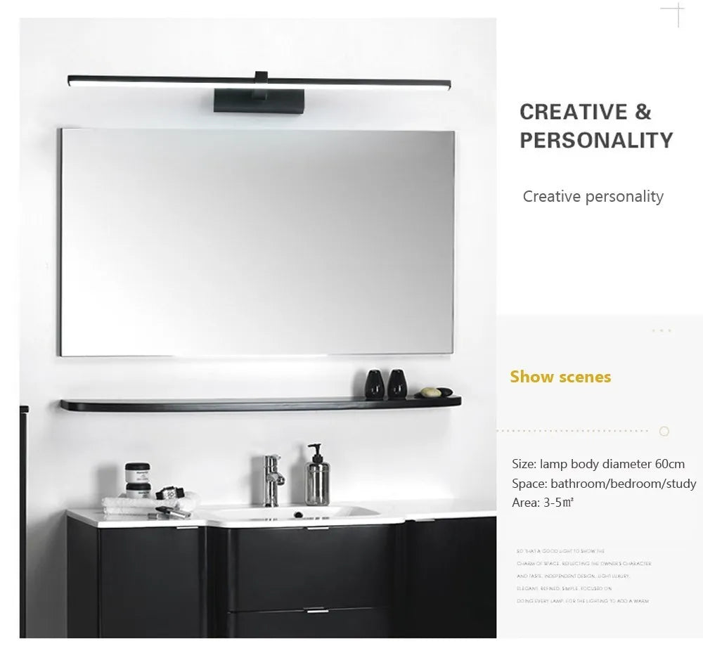 Luces Led para espejo, lámparas de pared, recarga de luz de pared para baño, lámpara plana LED, lámpara de pared interior moderna, iluminación para baño, maquillaje