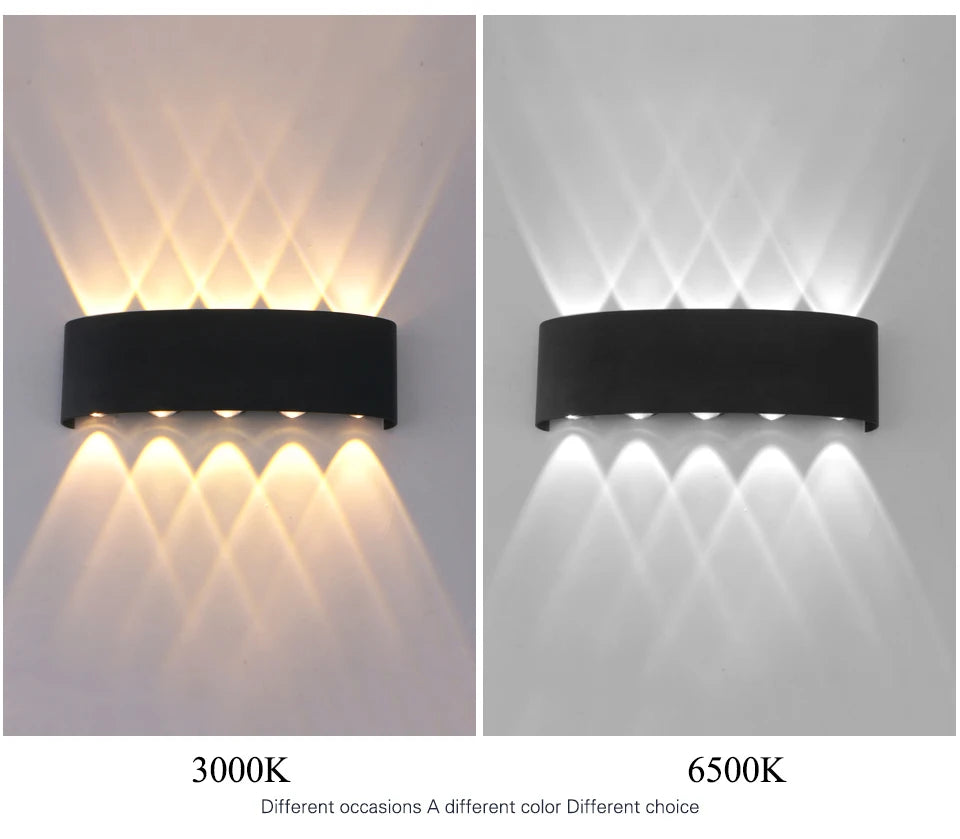 Lámpara de pared LED para interior arriba y abajo, luz de pared Interior para dormitorio, sala de estar, pasillo, iluminación exterior, decoración del hogar