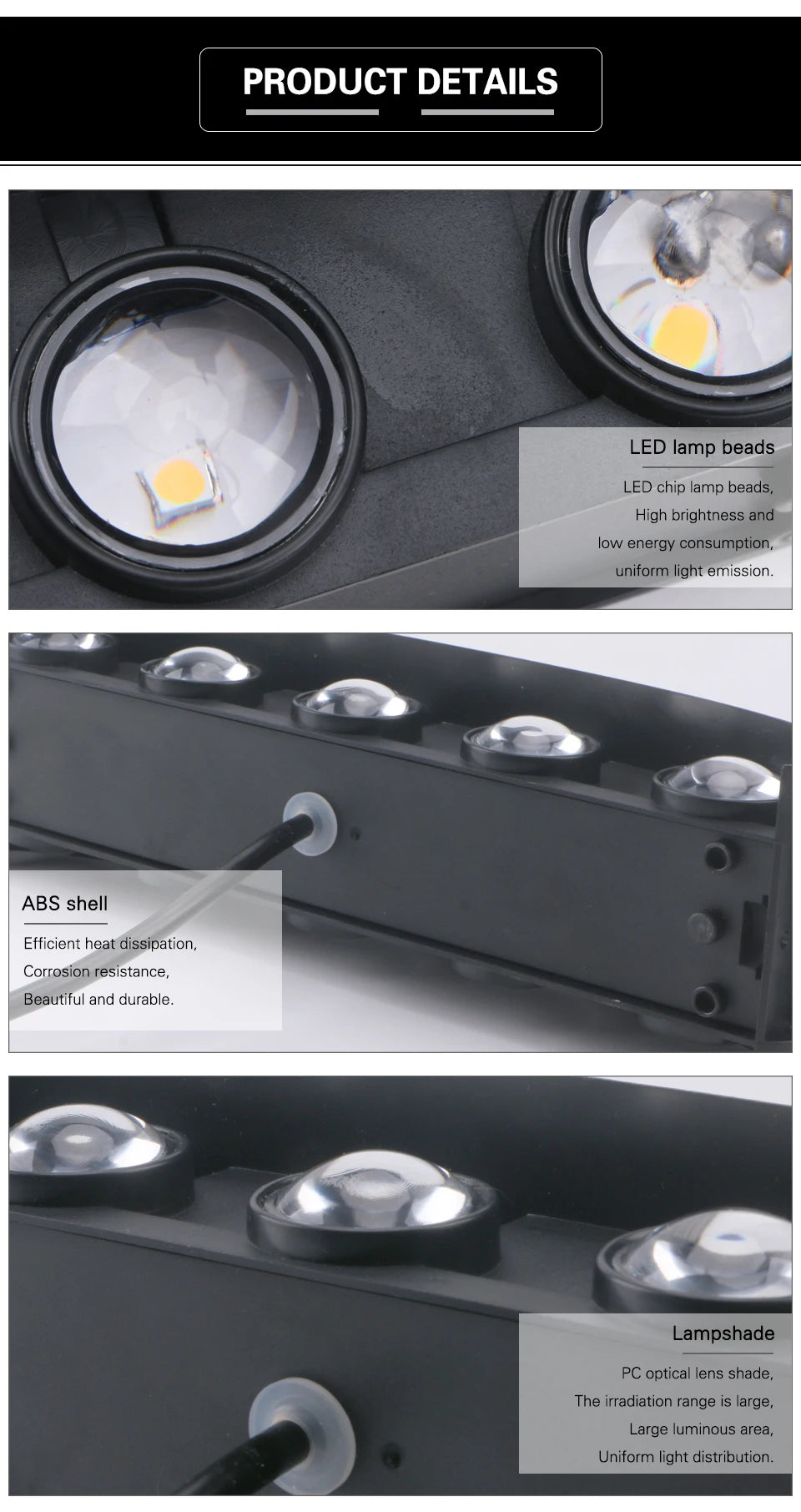 Lámpara de pared LED 4/6/8/10, lámparas de pared para exteriores, iluminación arriba y abajo para decoración de habitaciones interiores, iluminación de jardín, farolas