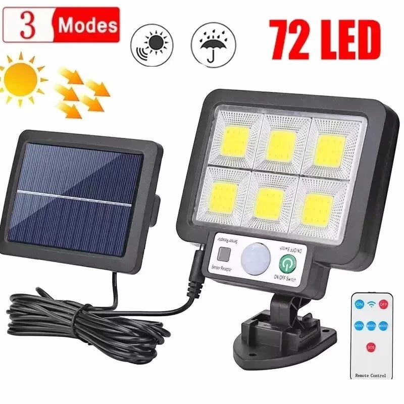 Lámpara de pared dividida Solar LED, lámparas con Sensor de movimiento impermeables de 3 modos, alumbrado público de jardín, lámpara Solar para luz de pared de seguridad de garaje