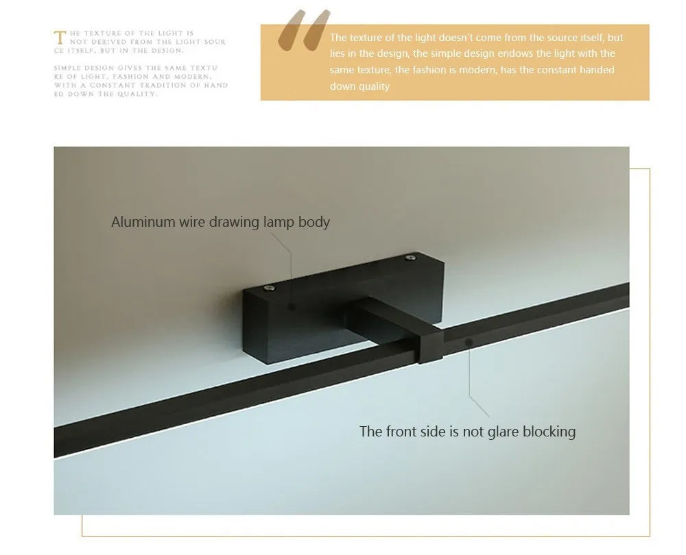 Luces Led para espejo, lámparas de pared, recarga de luz de pared para baño, lámpara plana LED, lámpara de pared interior moderna, iluminación para baño, maquillaje