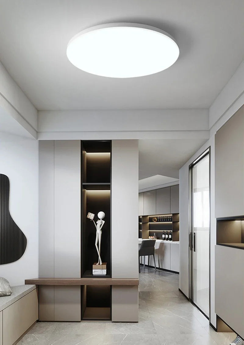 Luz de techo LED impermeable para baño, luz Circular Simple de tres pruebas, accesorio de iluminación para el hogar, sala de estar, dormitorio, pasillo, porche