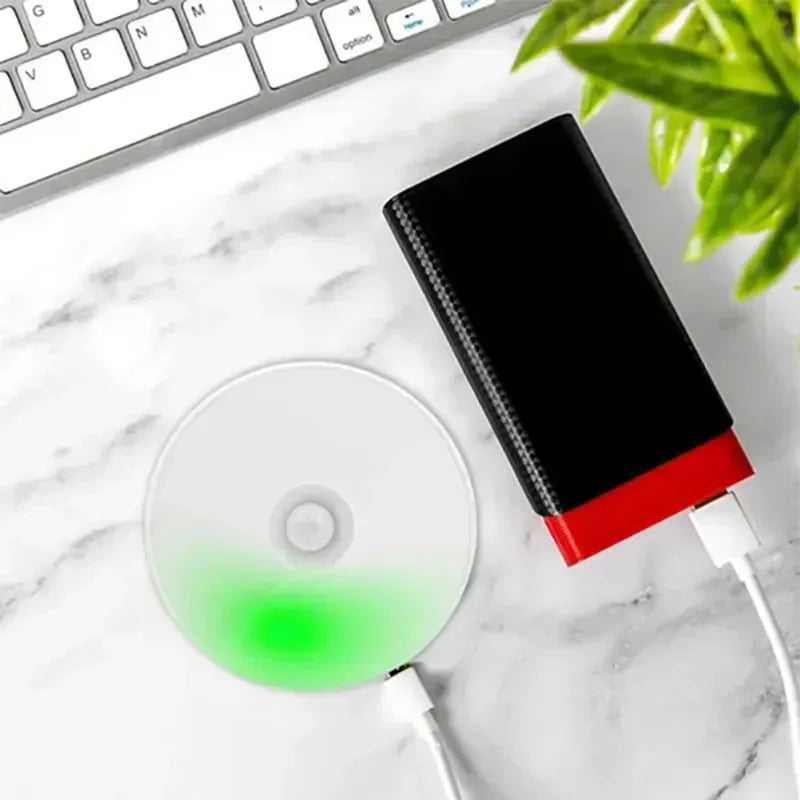 Luces LED inteligentes con Sensor de cuerpo humano, iluminación automática de emergencia, carga USB, succión magnética inalámbrica, luces LED para gabinete