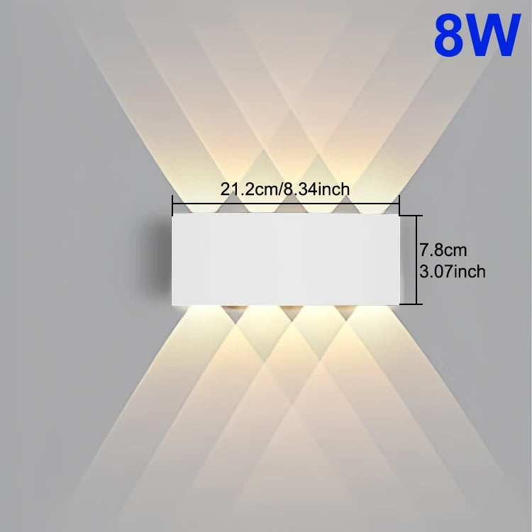 Lámpara de pared LED para interior arriba y abajo, luz de pared Interior para dormitorio, sala de estar, pasillo, iluminación exterior, decoración del hogar